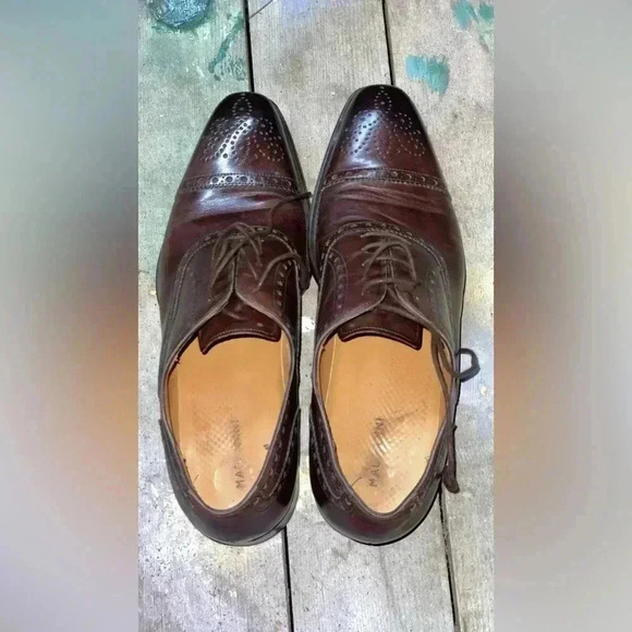 Magnanni Men’s Cognac Leather Lace Up Cap Toe Oxfords Size 10​ - Picture 2 of 8